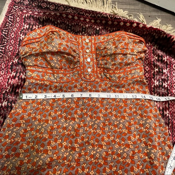 Floral Strapless Cotton Silk Blend Maxi Dress Size 6 - Picture 10 of 10